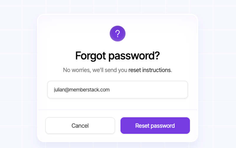 Forgot Password Prompt