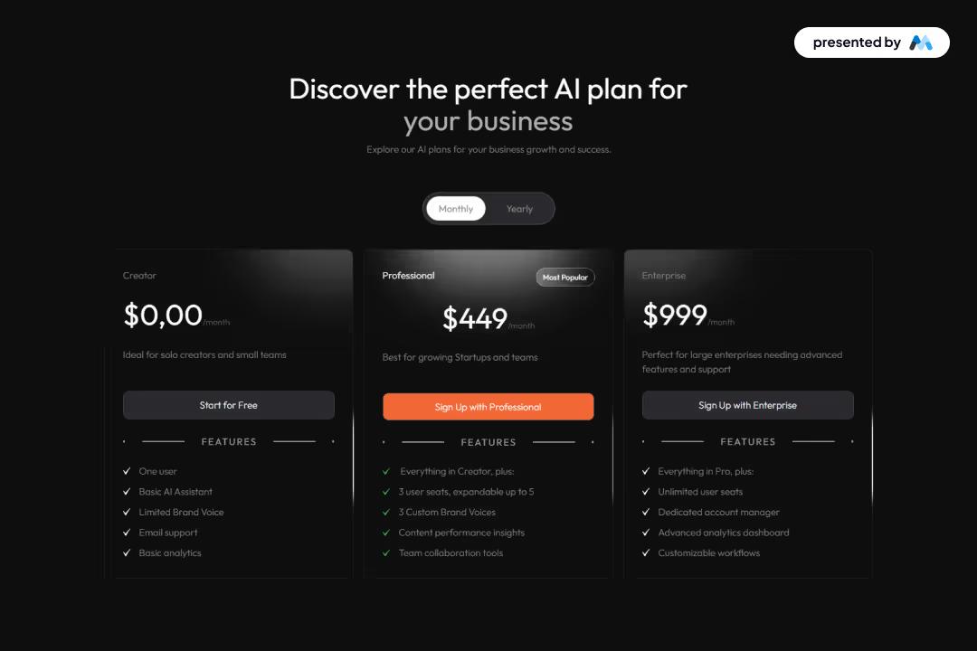 Magnificent Dark Pricing