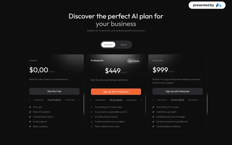 Magnificent Dark Pricing