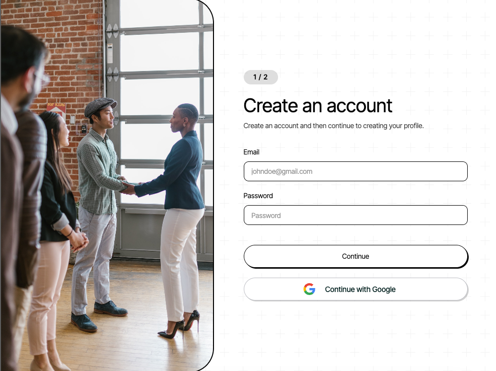 Sign Up Form With Large Image