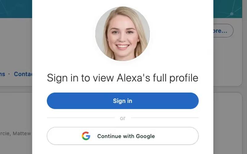 LinkedIn Sign In Modal