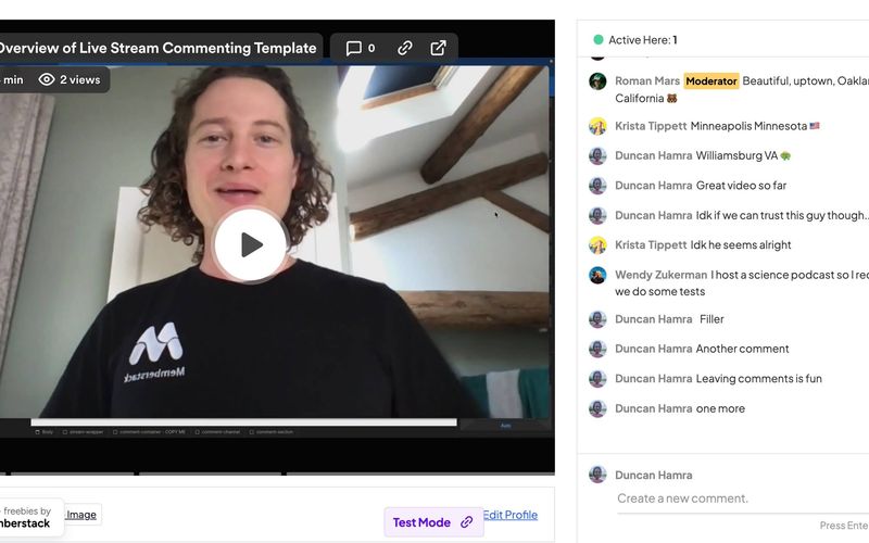 Live Stream Comments