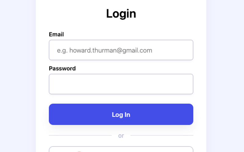 Login Form With Instant Email Validation