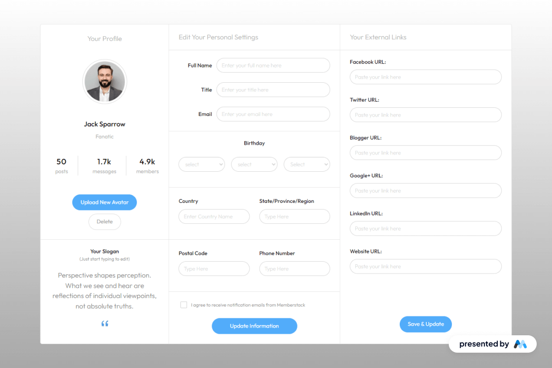 Stylish Profile Display