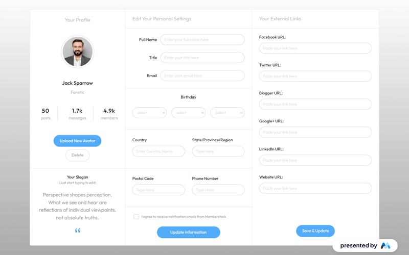 Stylish Profile Display