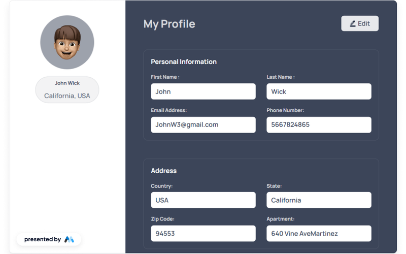 AeroKit UI Profile02 Card-Based