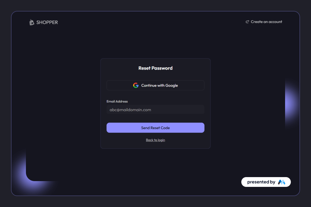 Password Reset Card