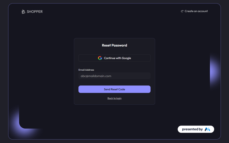 Password Reset Card