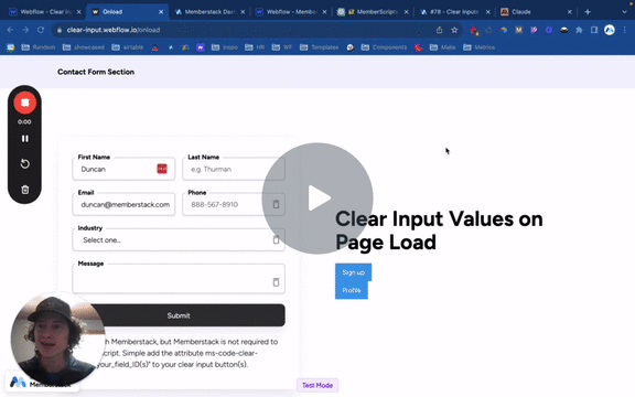 #84 - Clear Inputs OnLoad