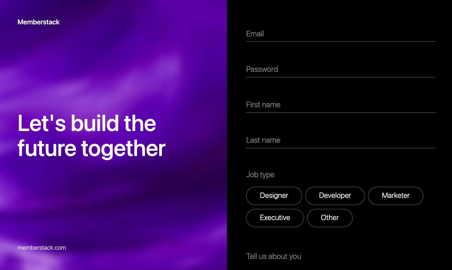 Onboarding Form With Background Video