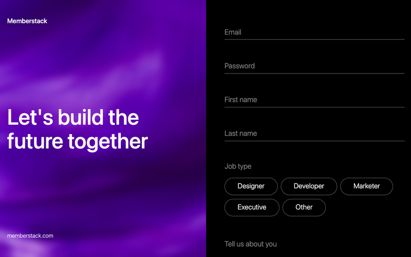 Onboarding Form With Background Video