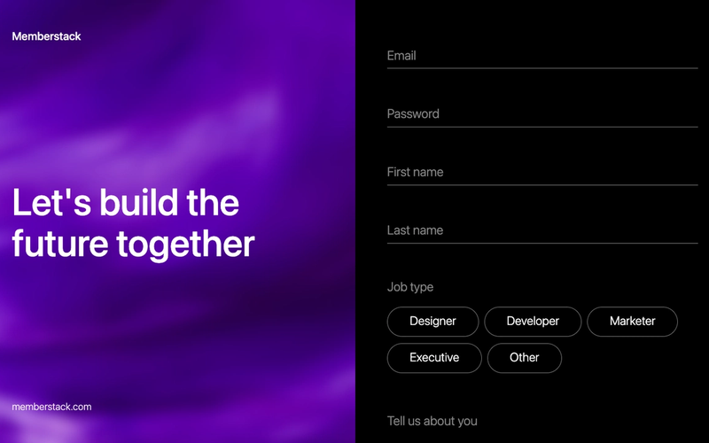 Onboarding Form With Background Video
