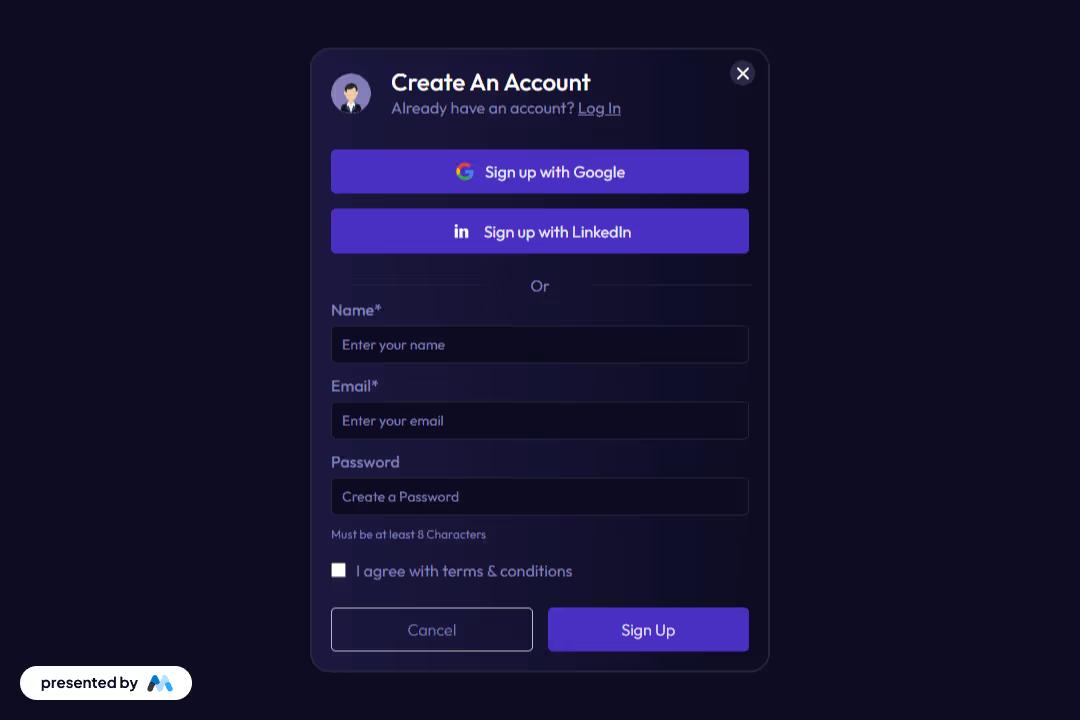 Purple Dark Sign-Up