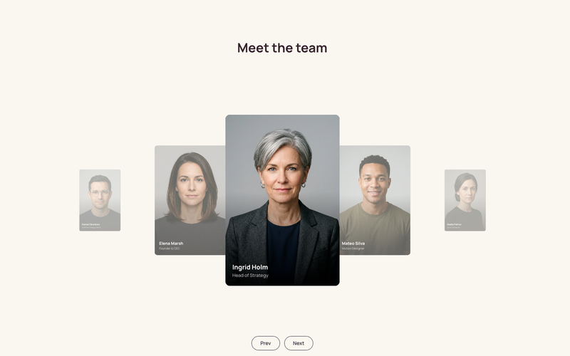 Infinite Scrolling Team Slider