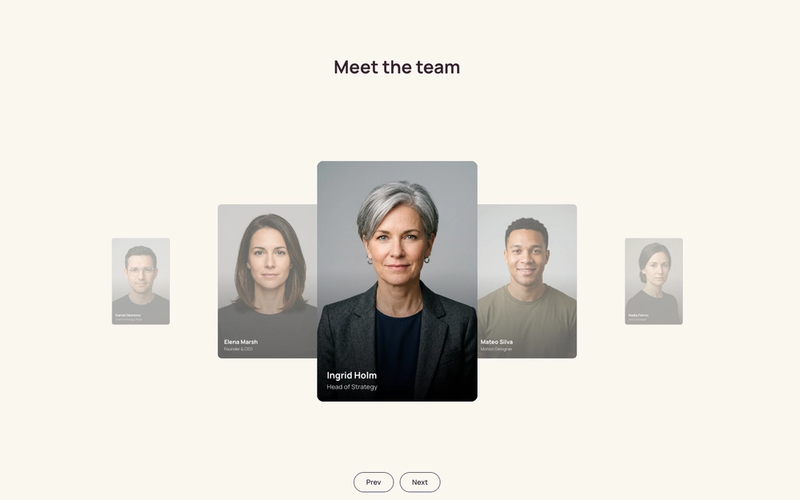 Infinite Scrolling Team Slider
