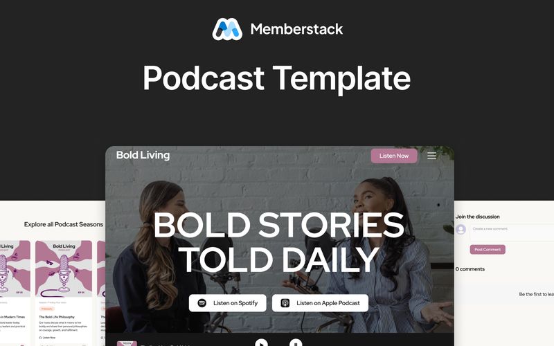 Webflow + Memberstack Podcast Template