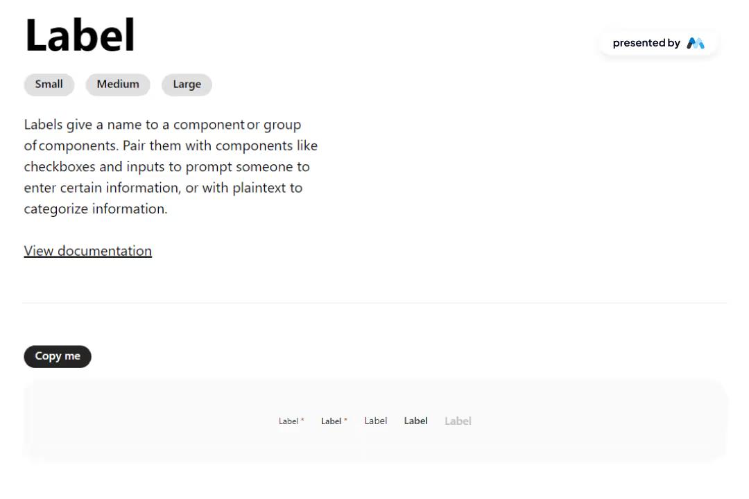 Microsoft Label Component