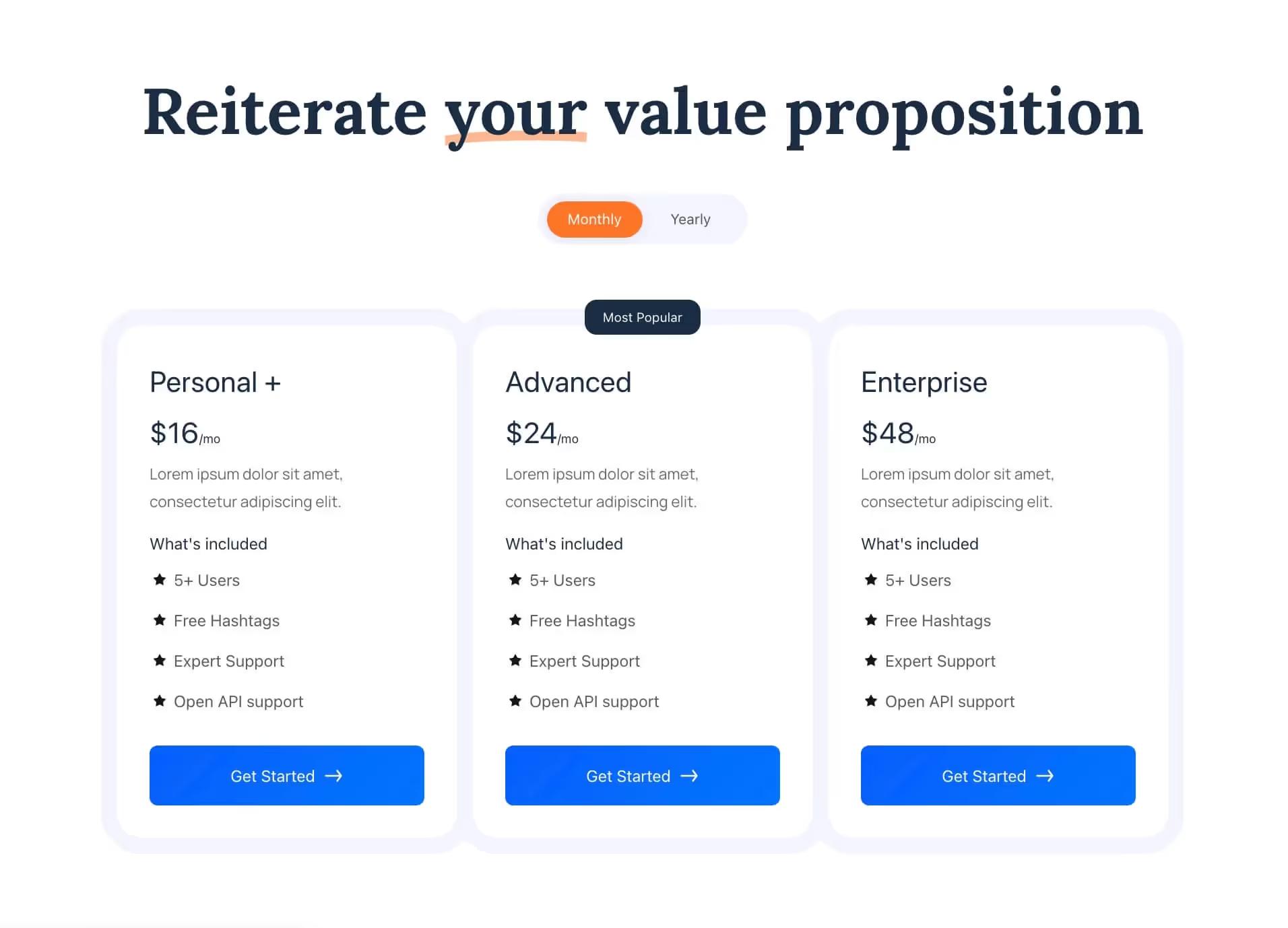 SaaS Pricing Template
