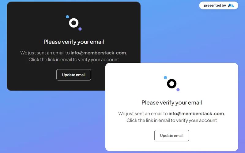 Email verification modal