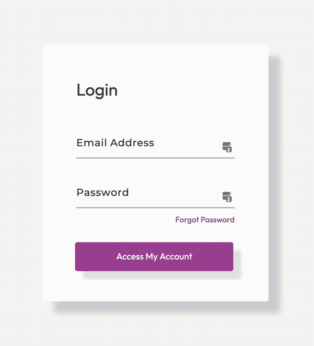 Membership Login Label Animation