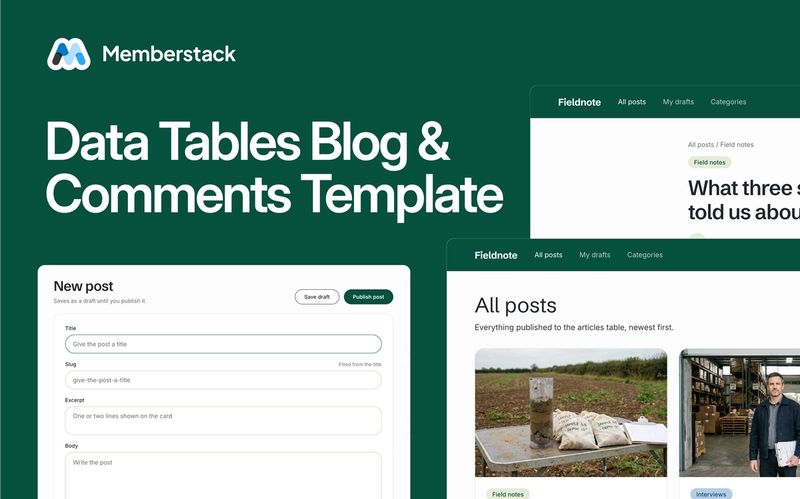 Blog Template (data tables)