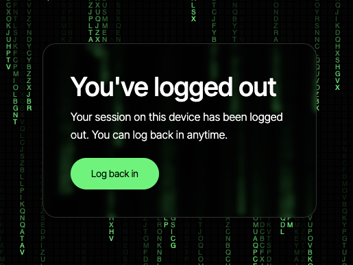 Animated Matrix Logged Out