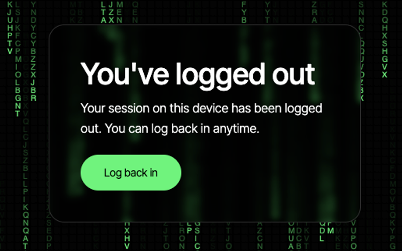 Animated Matrix Logged Out