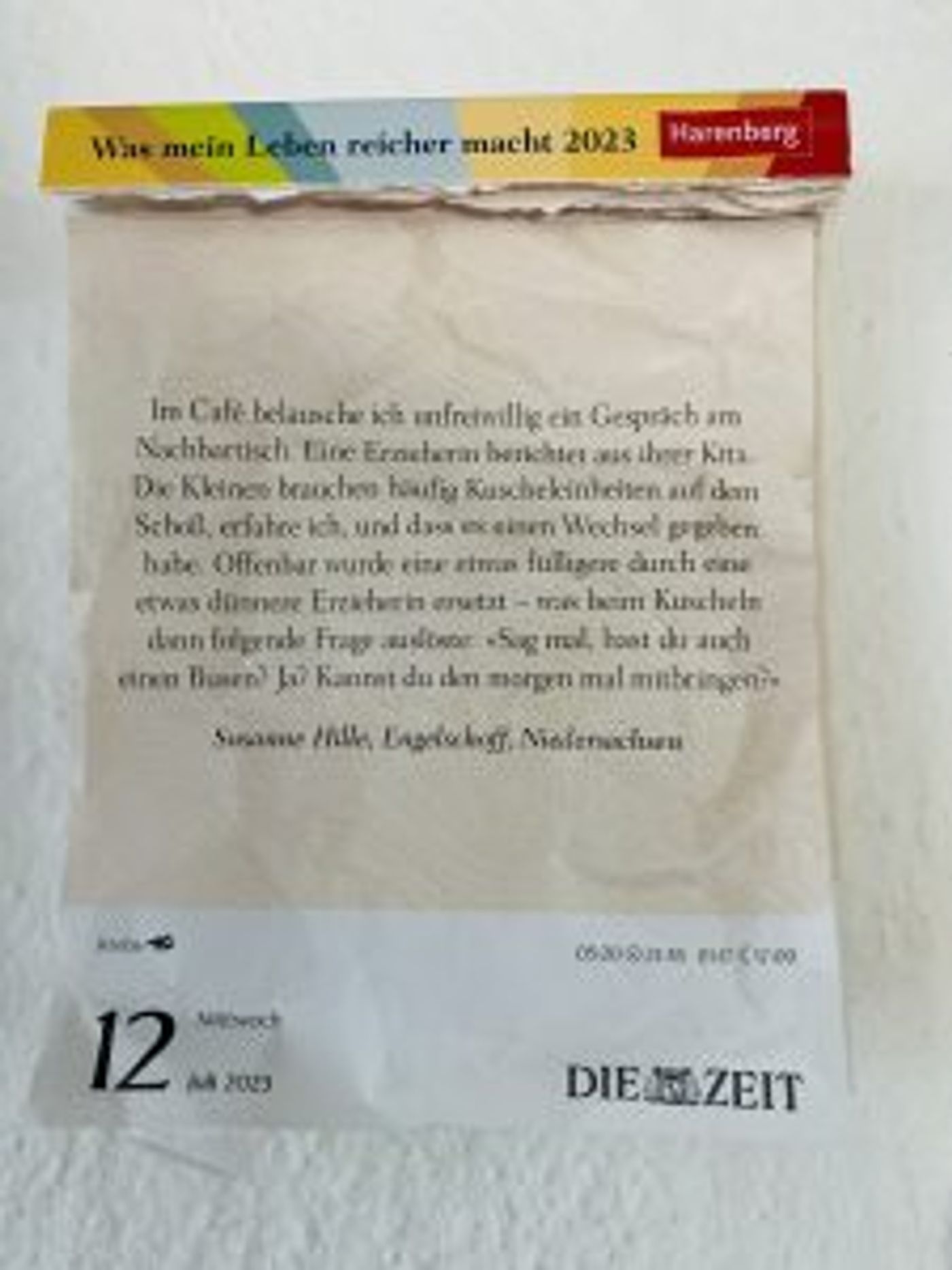 Abreisskalender "Was mein Leben reicher macht"