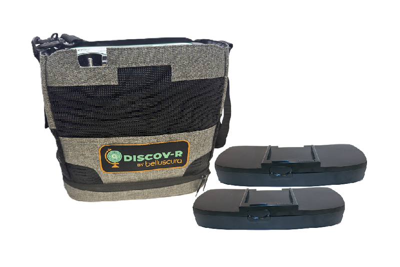 belluscura DISCOV-R™ Continuous Flow Portable Oxygen Concentrator with Two 4.5hr Batteries