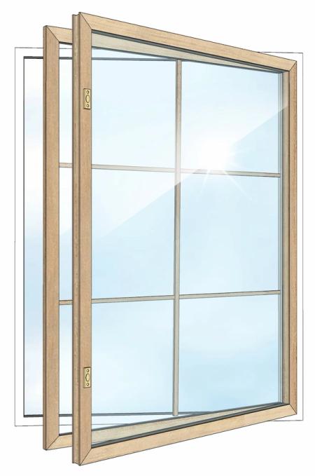 Avautuva kaksilasinen ruutuikkuna