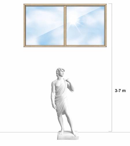 Kiinteä ikkuna 3-7m korkeudessa