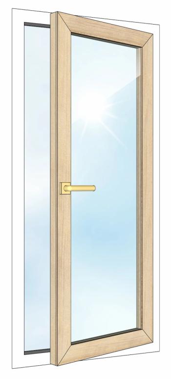 Avautuva yksilasinen tuuletusikkuna