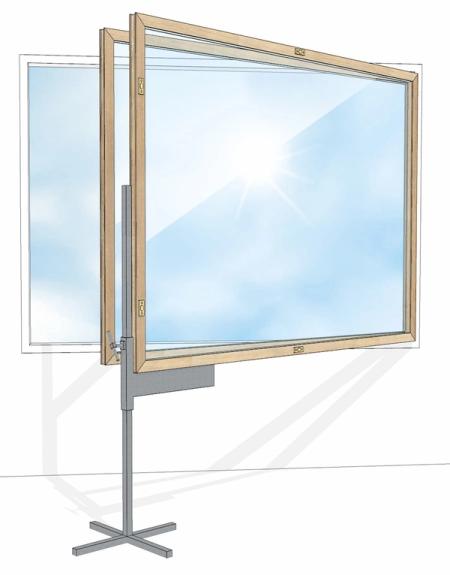 Kaksilasinen ikkuna tuella