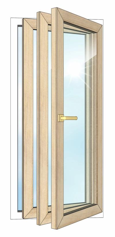 Tuuletusikkuna kahvalla 3 lasinen