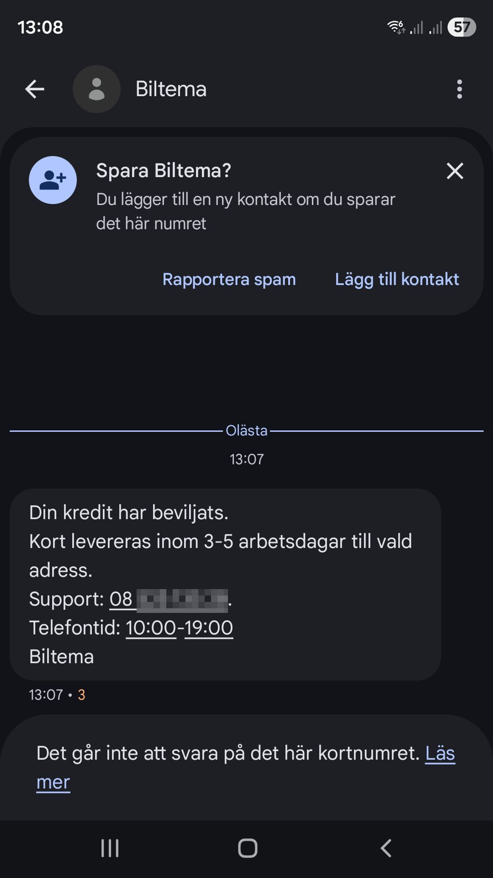Biltema varnar för bluff-sms