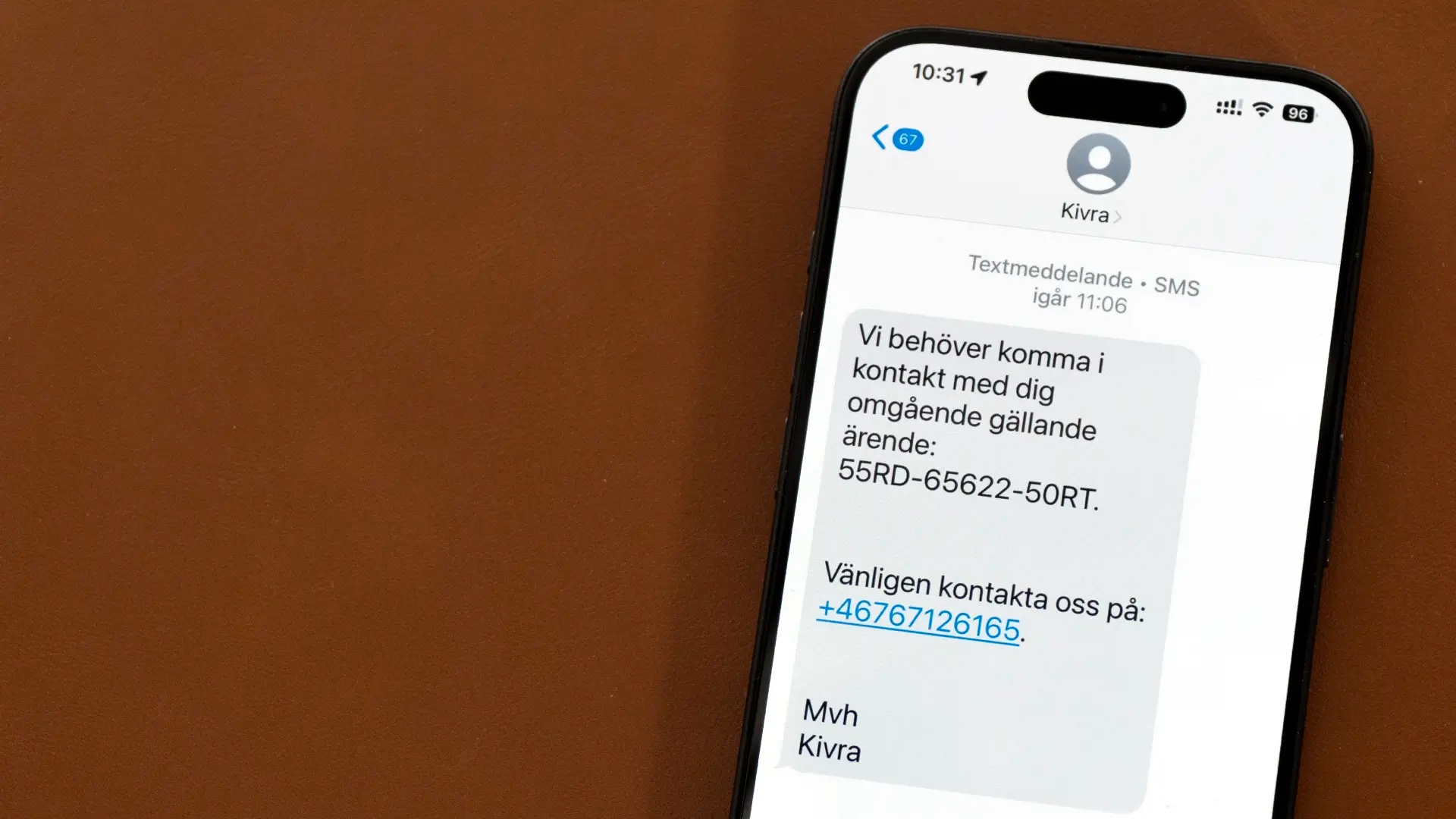 Lita aldrig på sms-avsändaren – falska Kivra-sms