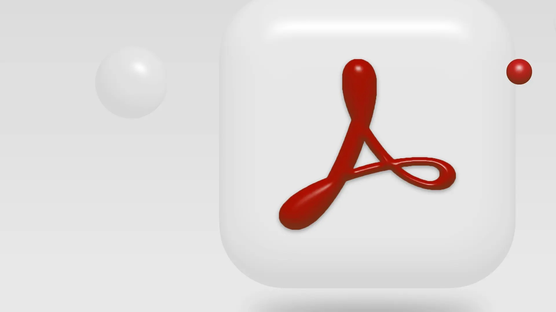 3d-rendering av Acrobat Reader-appikonen.