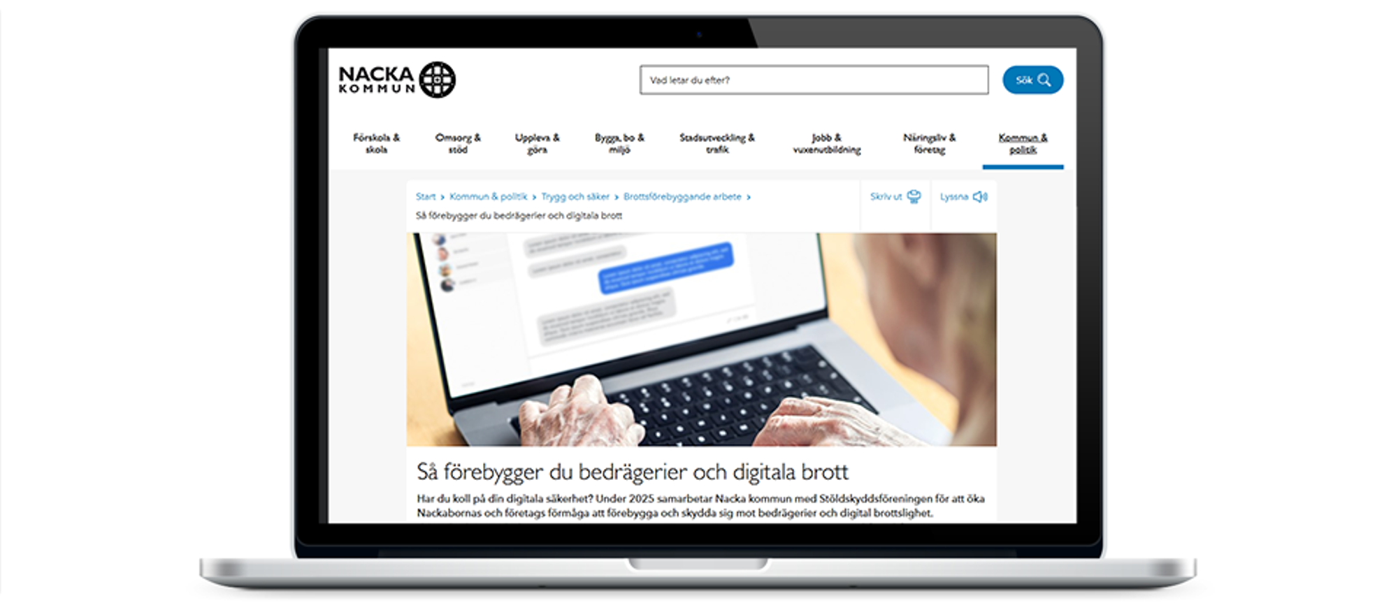 Nacka kommun jobbar med att förebygga bedrägerier