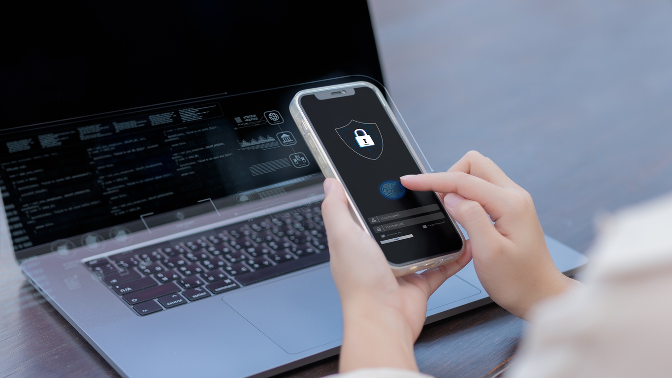 Mobiltelefon som används för tvåfaktorsautentisering