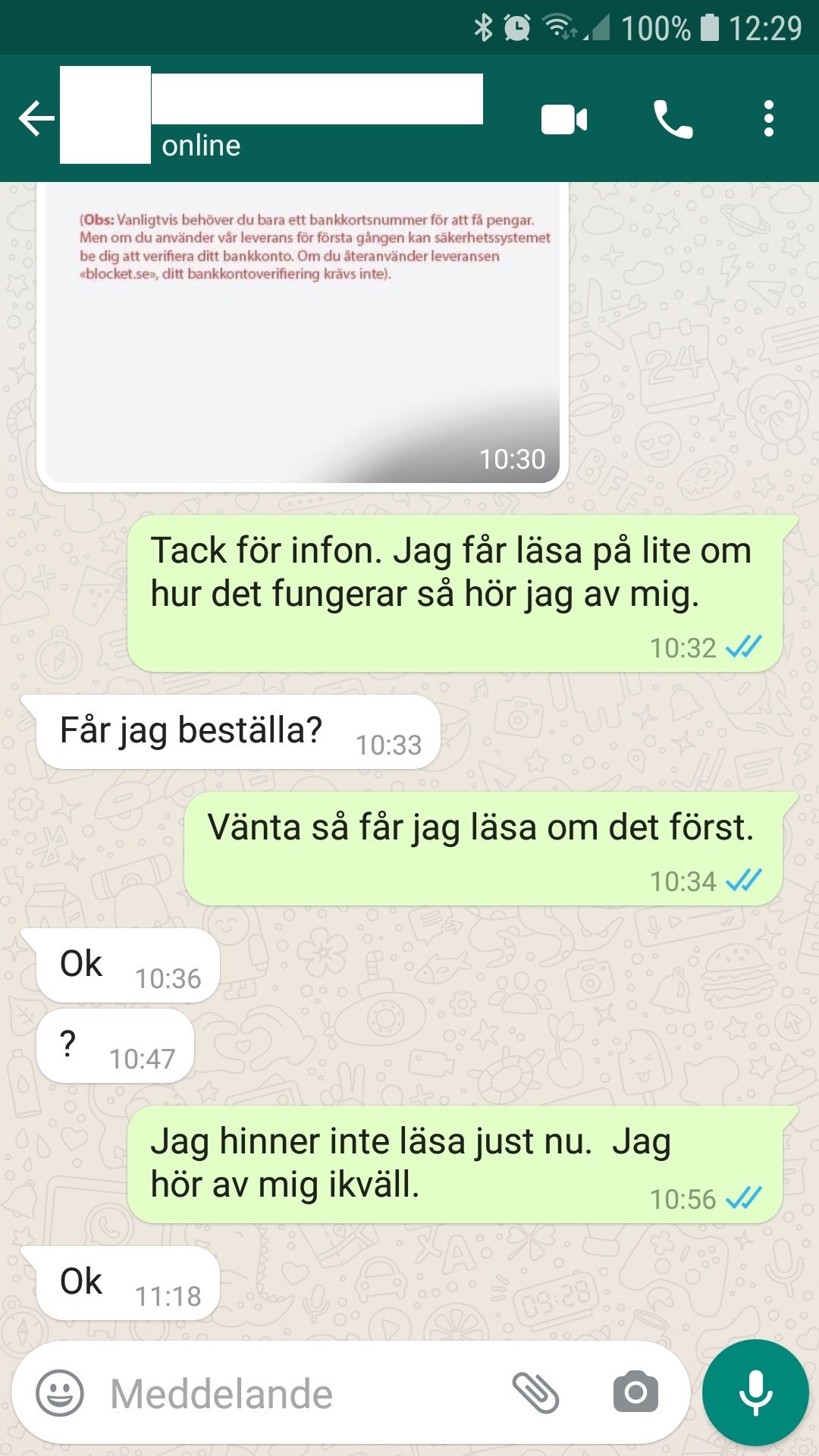 WhatsApp konversation