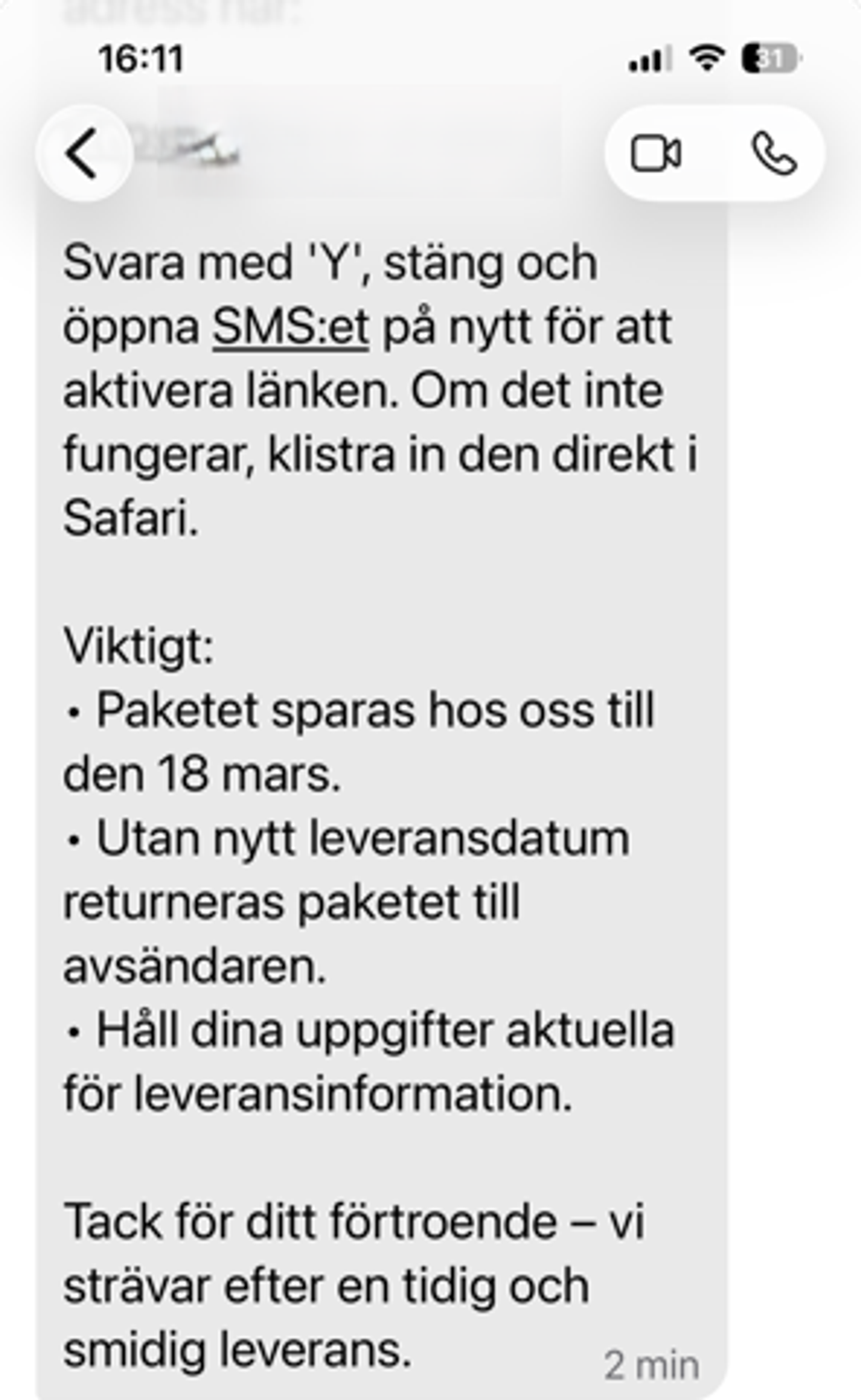 Just nu förekommer det falska sms som ser ut att komma från Postnord.