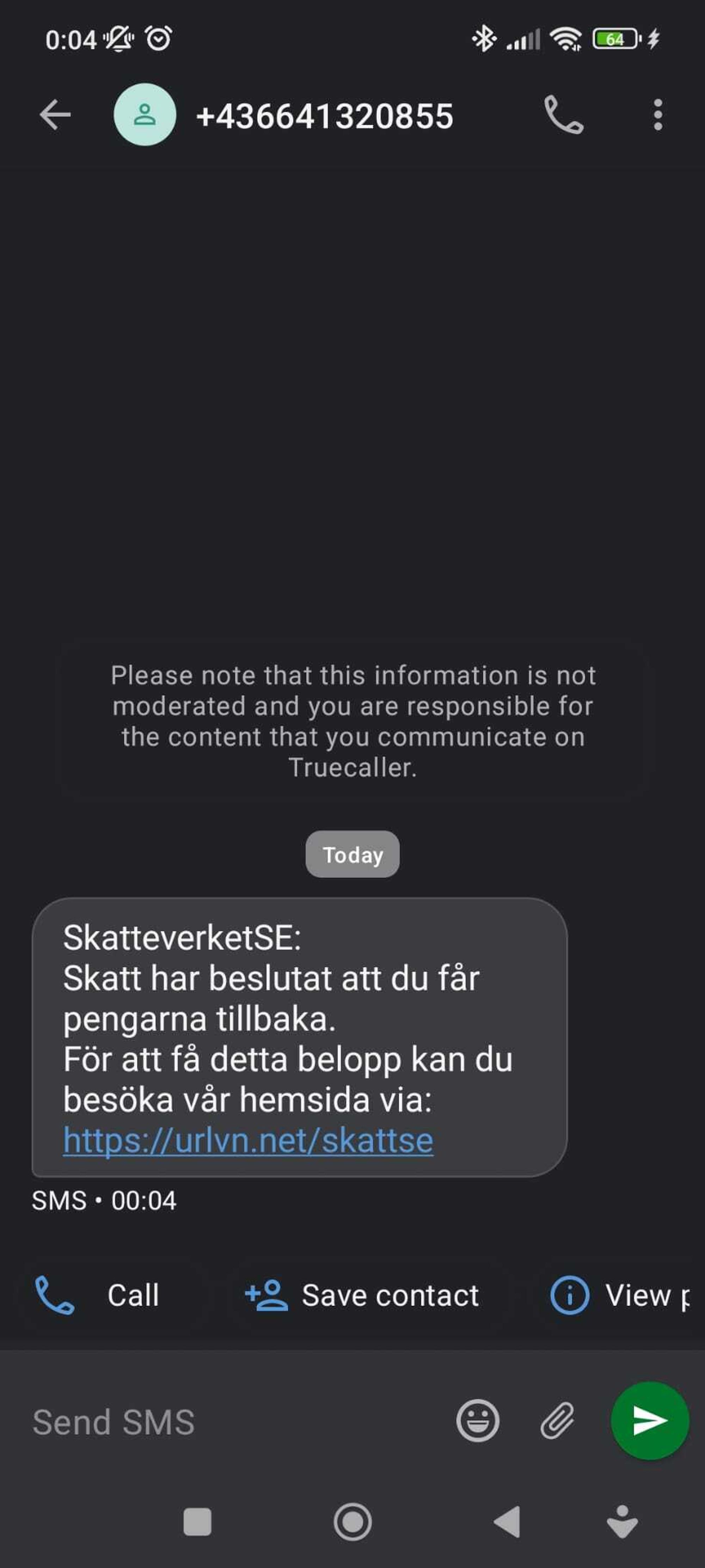 En ökning av sms har setts där mottagarna lockas med en påstådd skatteåterbäring, trots att Skatteverket ännu inte skickat ut deklarationerna. 