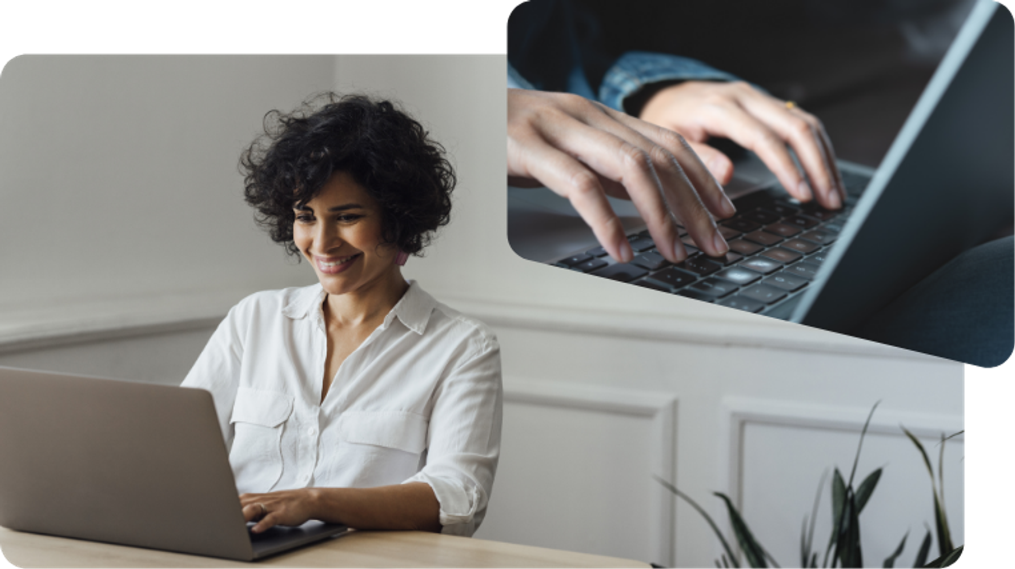 Man sitter framför laptop och besöker en falsk hemsida