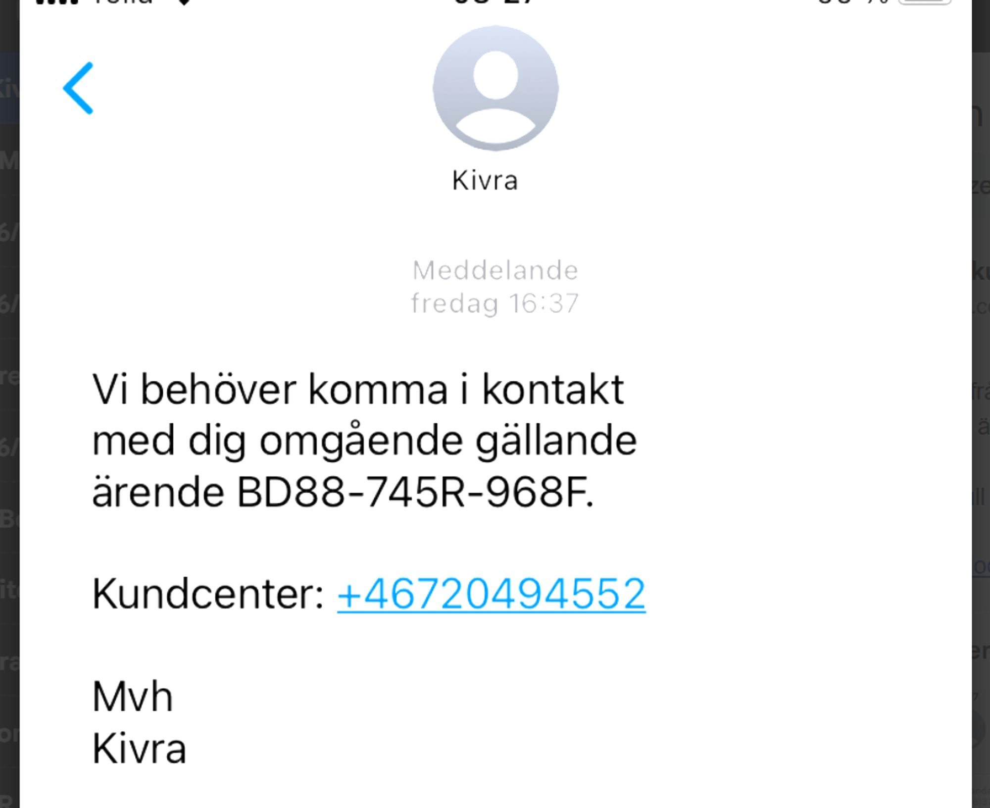Kivra varnar för falska SMS