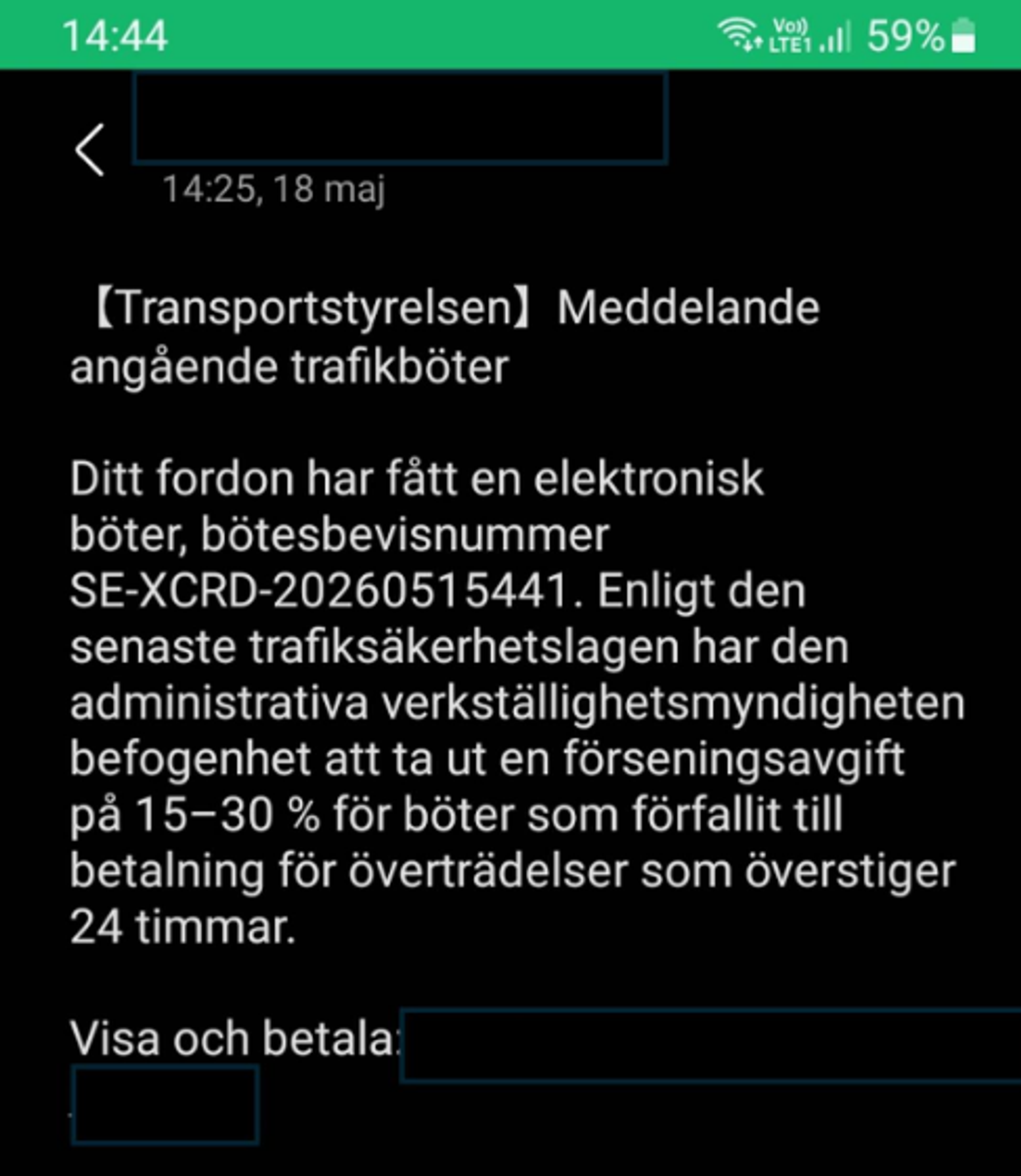 Just nu cirkulerar det falska sms om krav på betalning av trafikböter. Detta är falska utskick som inte kommer från Transportstyrelsen!