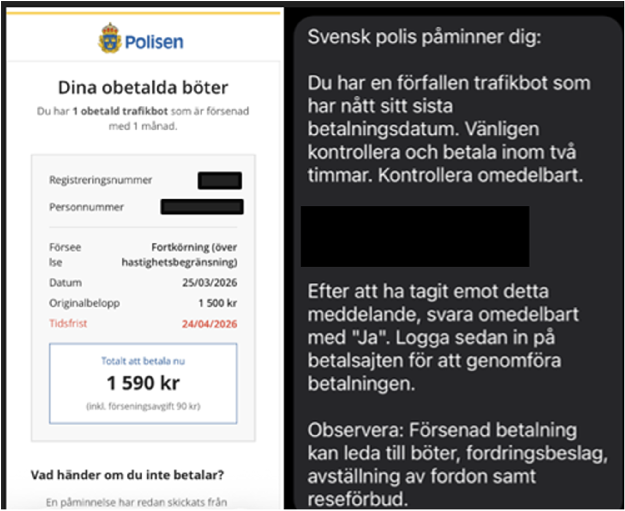 Polisen varnar för pågående sms bedrägeri