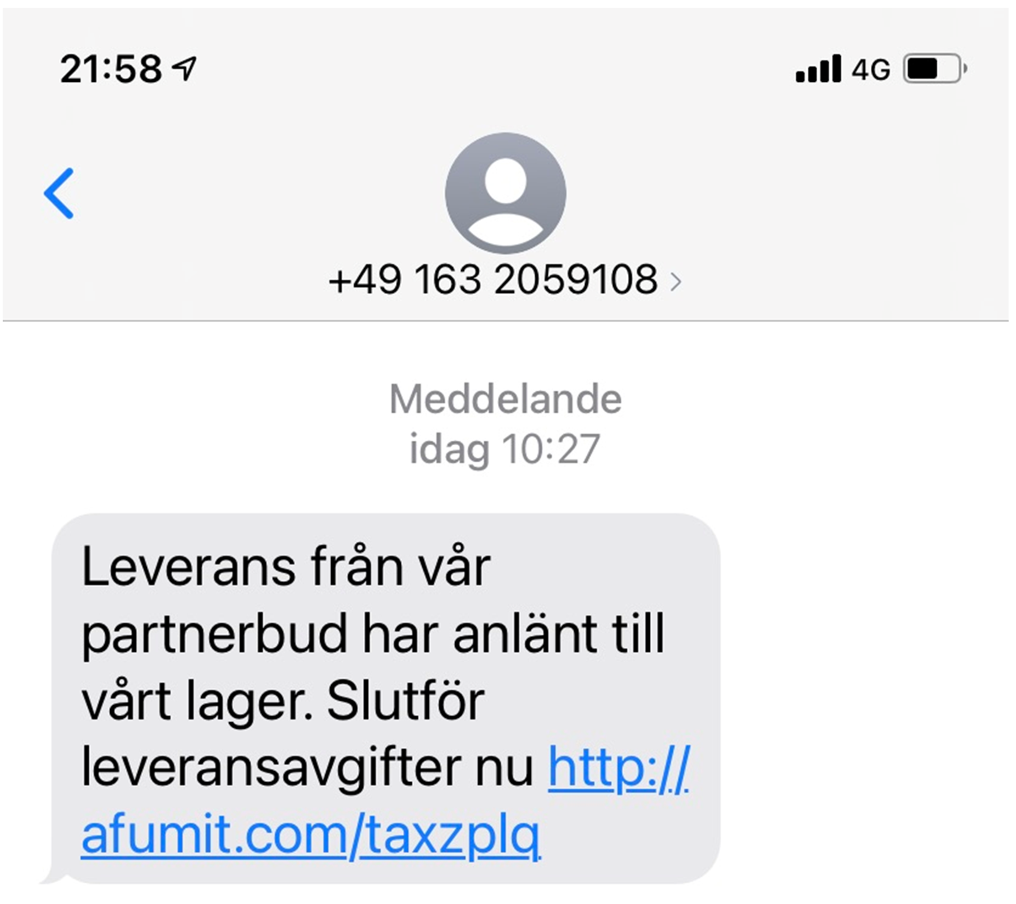 Varning för falska sms om leveranser