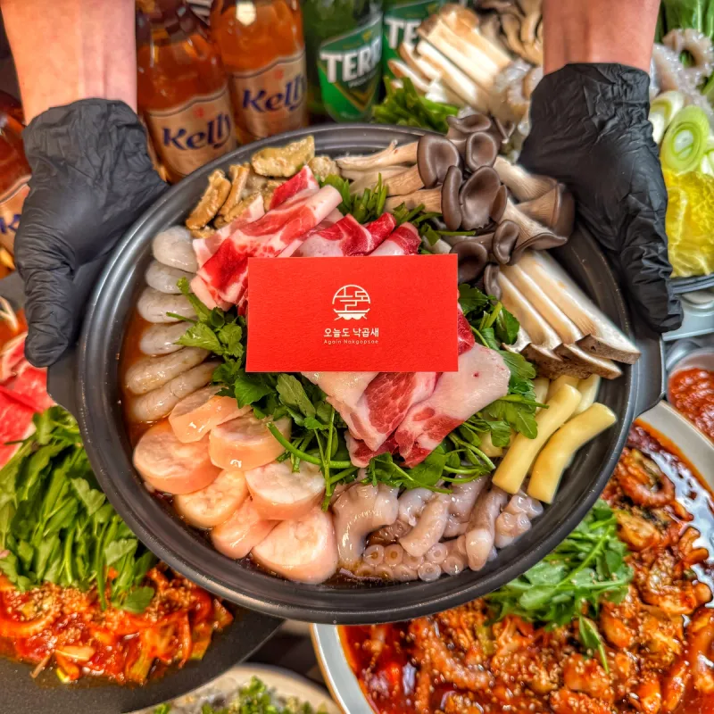 오늘도낙곱새 봉담2지구 본점 산낙지 낙곱새전골 냄비