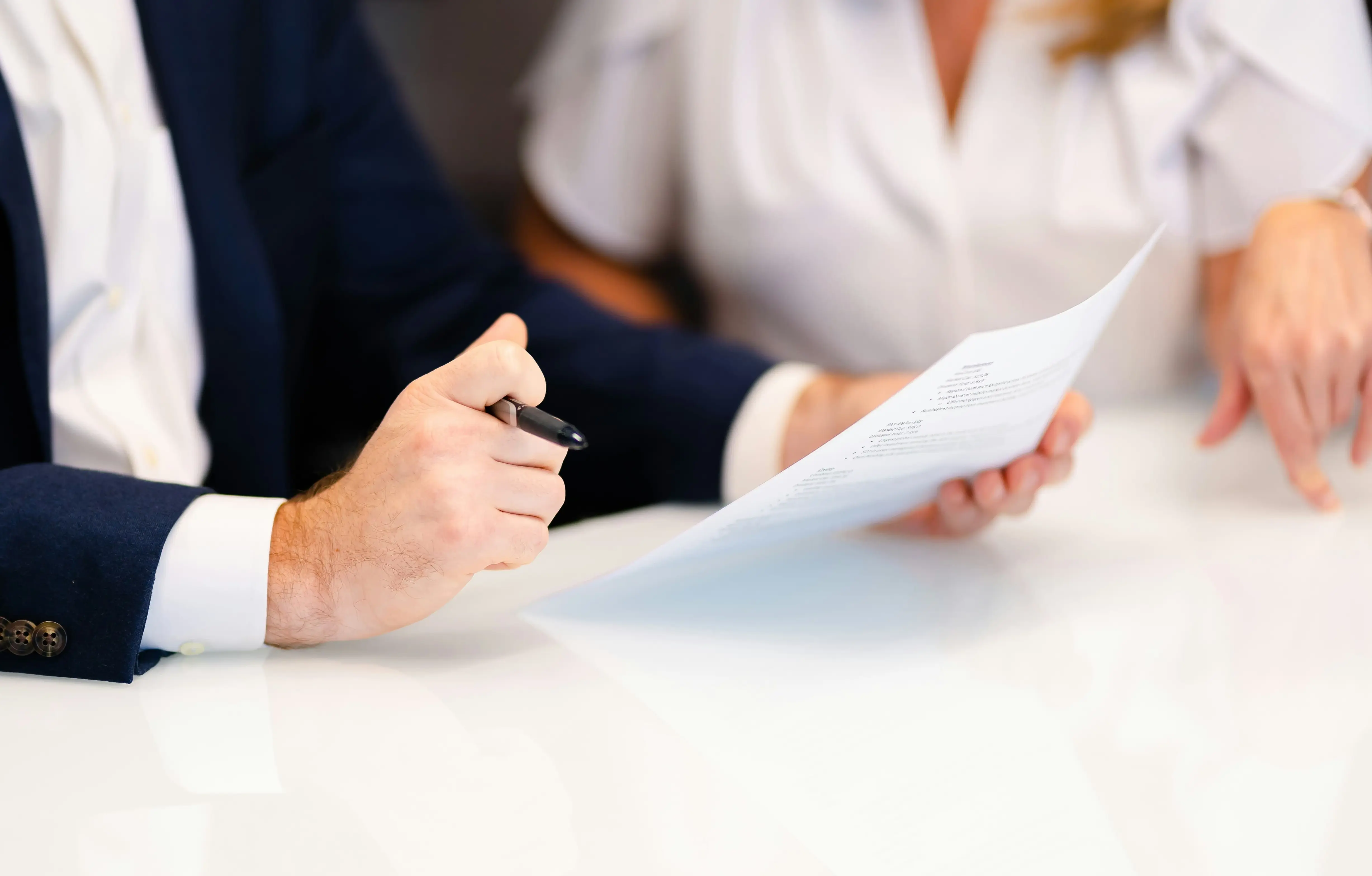 Experts reviewing document