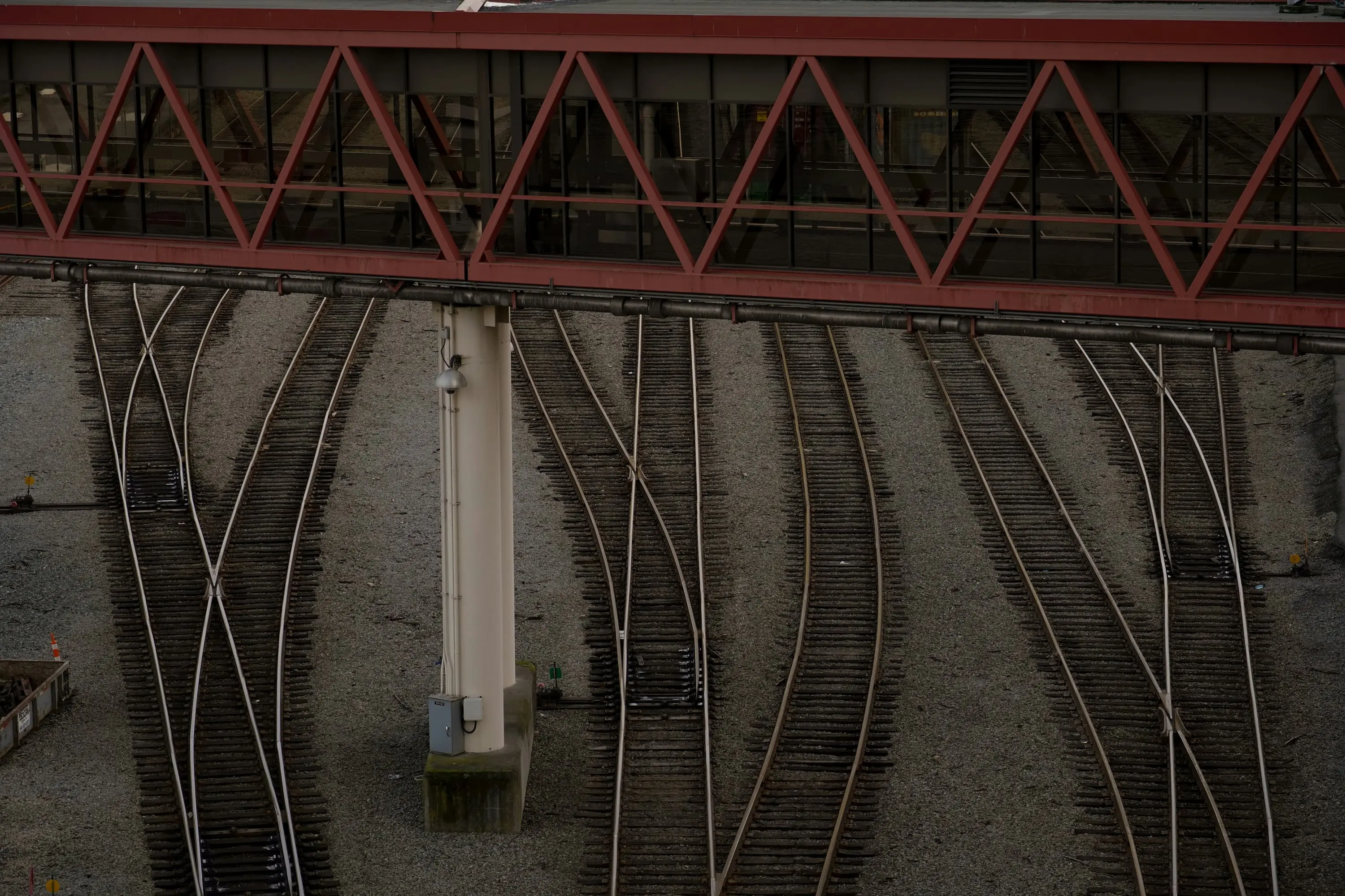 A view of a train track from above